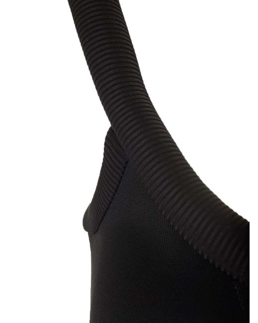Alexander McQueen Black Tubular Midi Dress