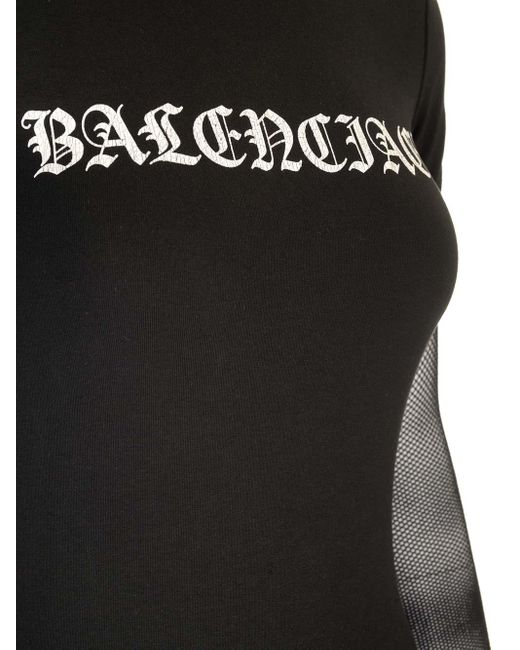 Balenciaga Black Midi Dress With Gothic Logo
