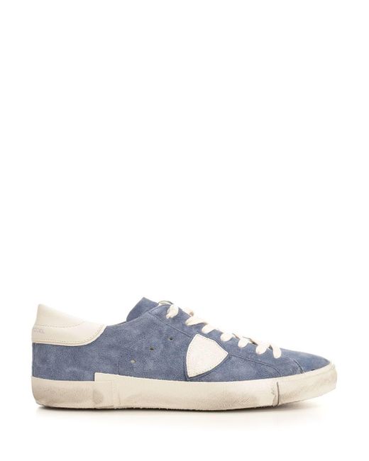 Philippe Model Blue Suede "prsx Low" Sneakers