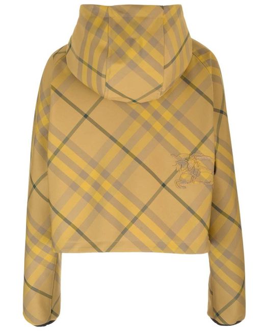 Burberry Multicolor Cropped Jacket With Check Motif
