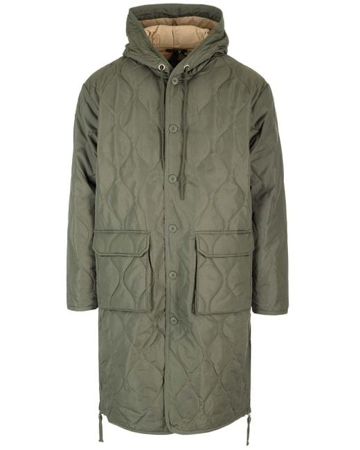 Taion Green 3/4 Length Parka Coat for men