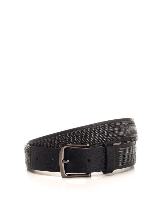 Brunello Cucinelli Black Leather Belt