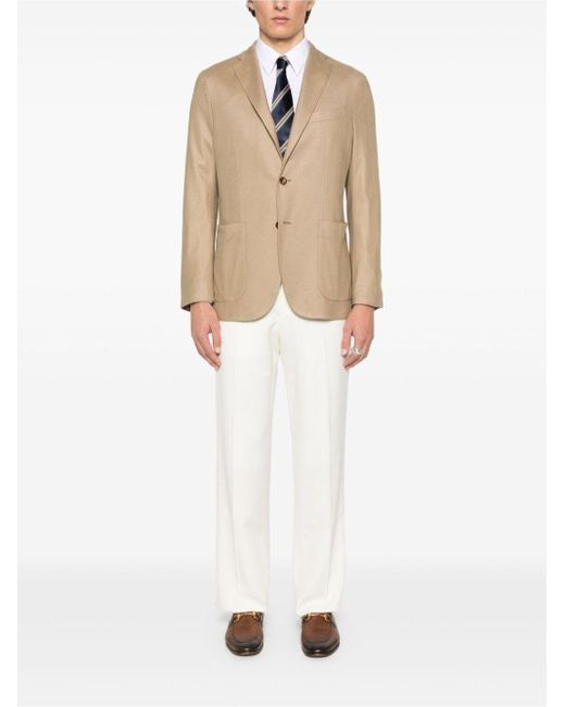 Lardini White Flamed Viscose And Silk Trousers for men