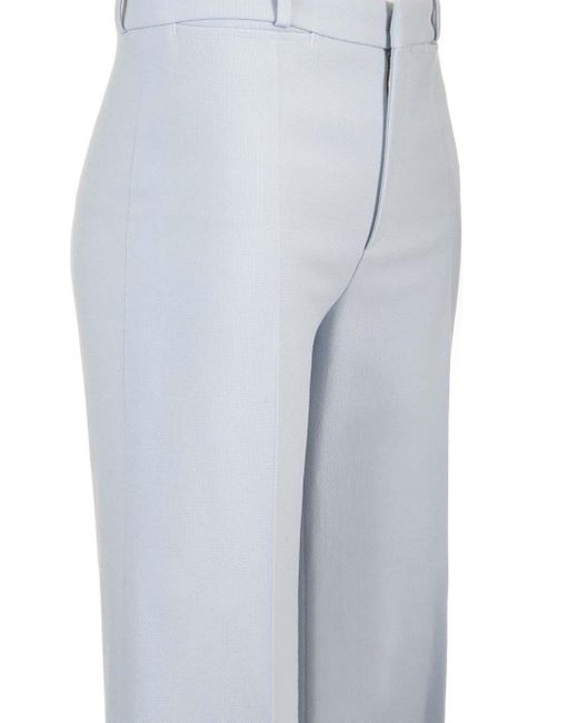 Chloé Gray Wool Crepe Flared Trousers