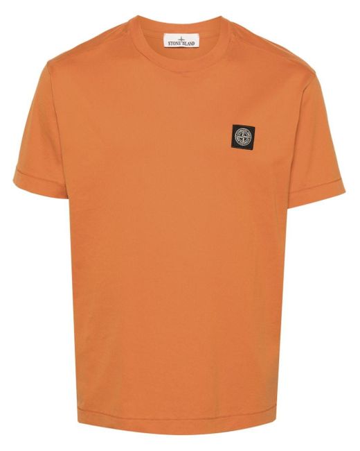 Stone Island Orange Classic Fit T-shirt