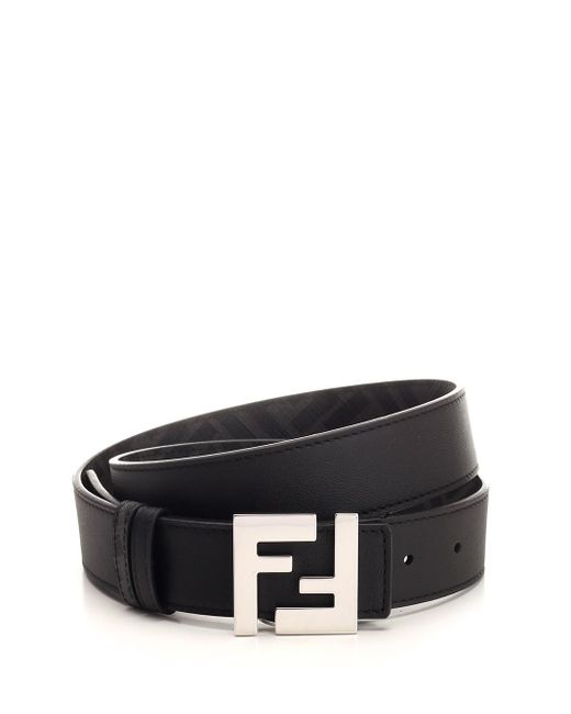 Fendi Black Reversible Ff Belt