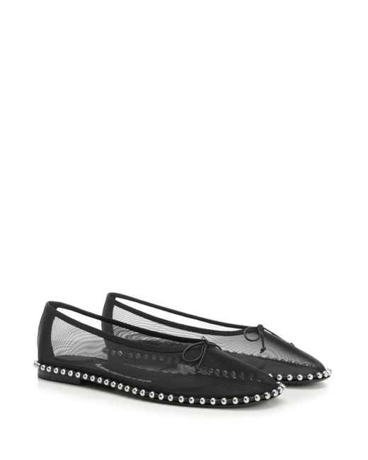 【関税&送料込】Alexander Wang Lina Mesh Ballet Flats Alexander Wang Lina Ballchain Ballet Flats | Neutrals | FARFETCH