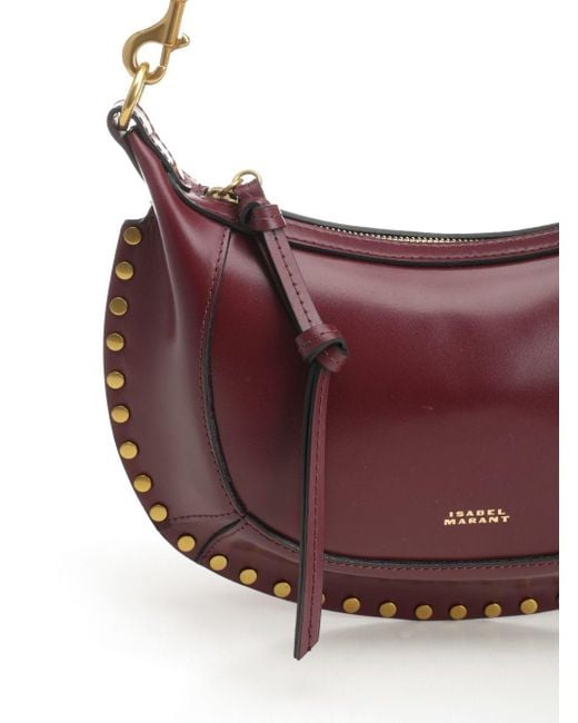 Isabel Marant Purple Oskan Moon Bag Crossbody Bags Bordeaux