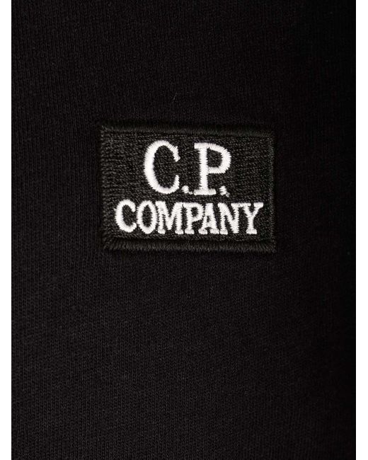 C P Company Black White T-shirt With Logo Patch