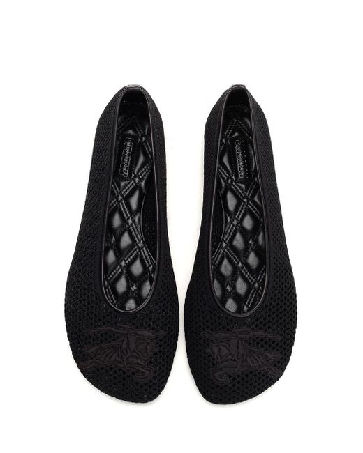 Burberry Black Flat Ballerina Shoes