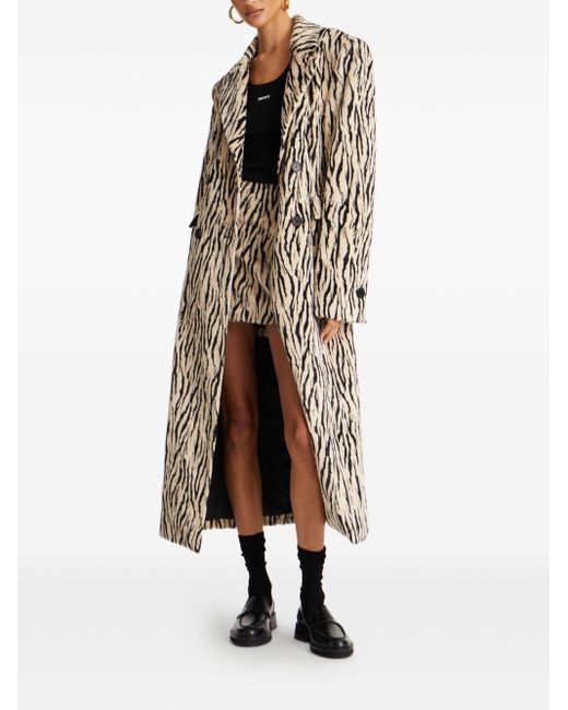 ROTATE BIRGER CHRISTENSEN White Printed Faux Fur Skirt
