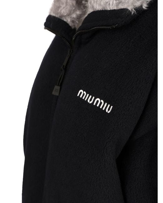 Miu Miu Black Recycled Fleece Jacket