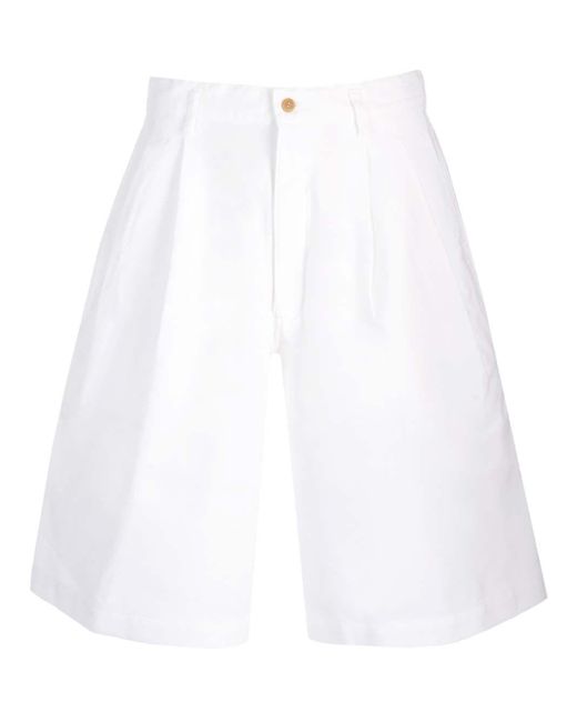 Comme des Garçons White Polyester Twill Shorts for men