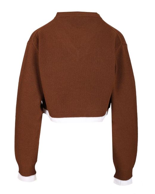 Miu Miu Brown Cashmere Crop Sweater
