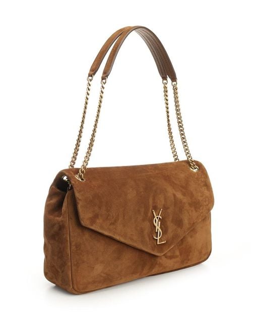 Saint Laurent Brown "calypso" Large Suede Bag