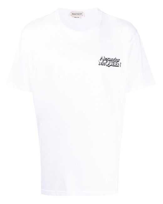Alexander McQueen White T-shirt With Mini Logo | Lyst