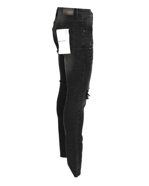 Purple Black Jeans Medium Waist for men