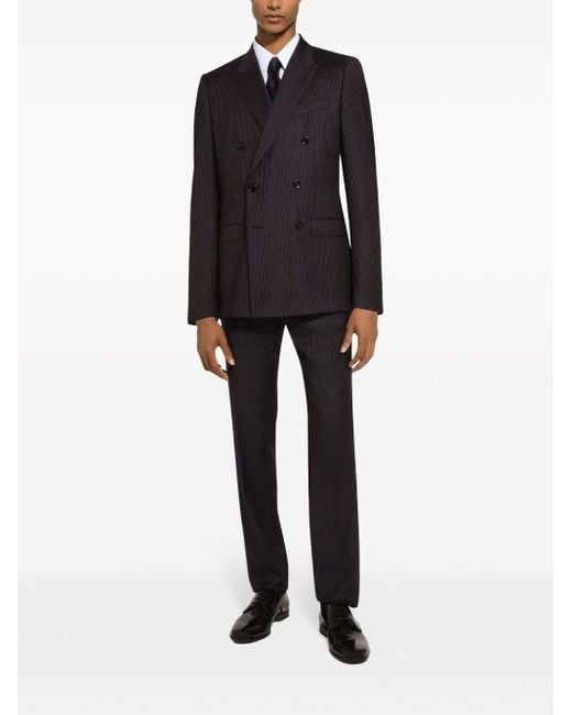 Dolce & Gabbana Black Tailored Double-breasted Suit for men