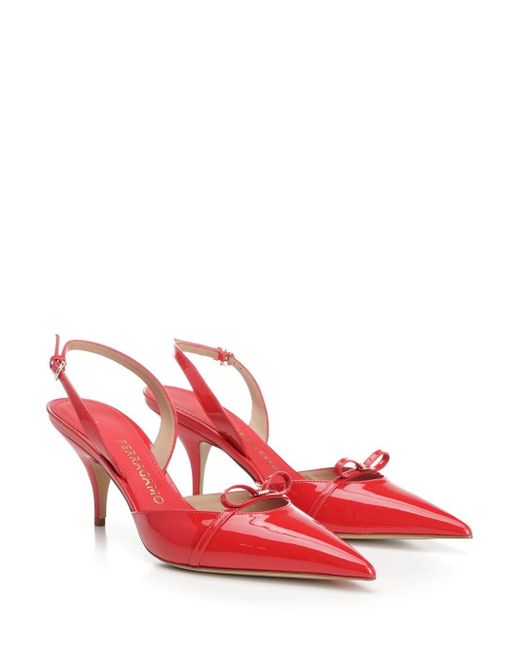 Ferragamo Red Gylla 70 Slingback