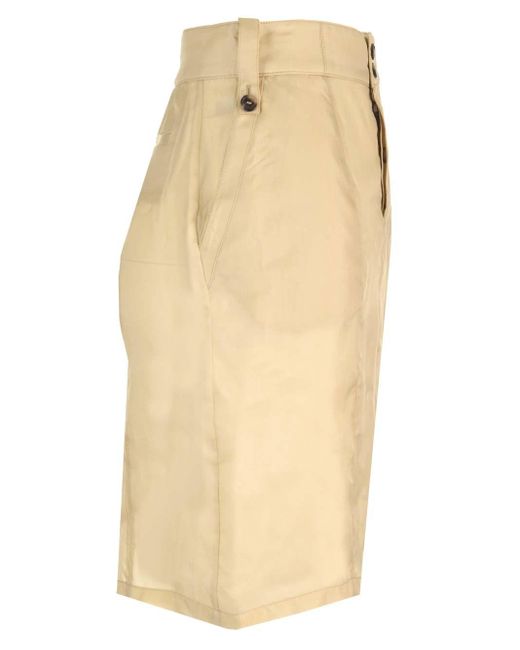 Saint Laurent Natural Safari-style Twill Skirt