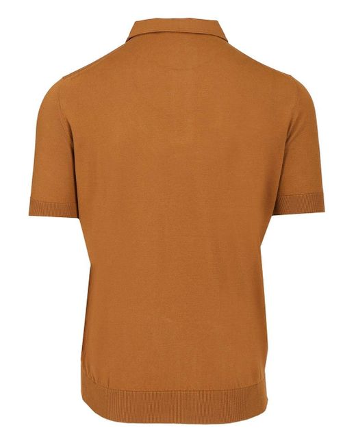 Al Duca D'aosta Brown Cotton Polo for men