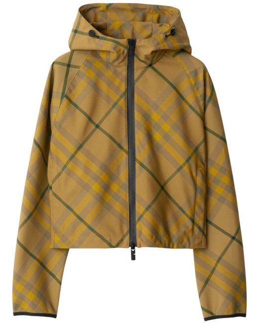 Burberry Multicolor Cropped Jacket With Check Motif