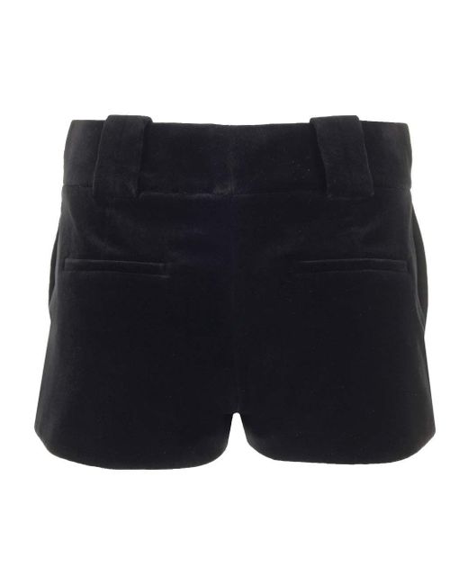 Chloé Blue Tailored Velvet Mini Shorts