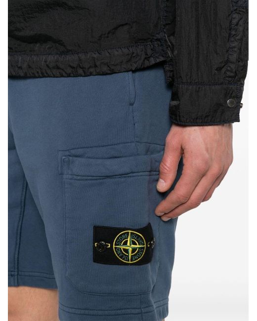Stone Island Blue Bermuda Shorts With Cargo Pocket for men