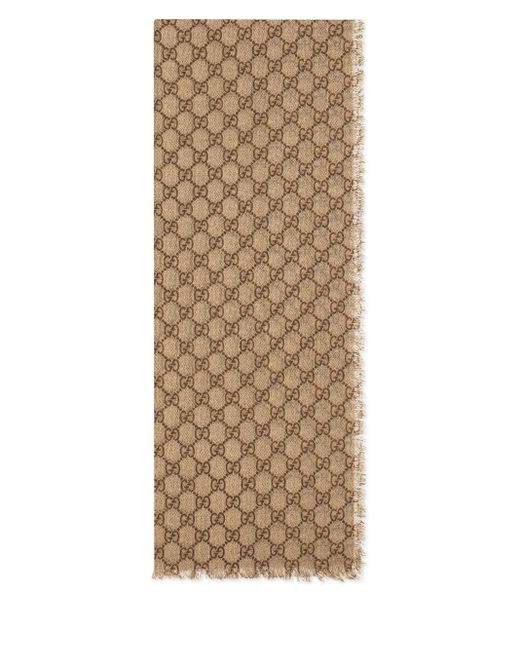 Gucci Natural GG Wool Stole With Web