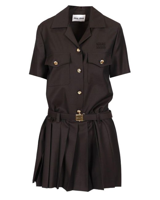 Miu Miu Black Short Wool Dress