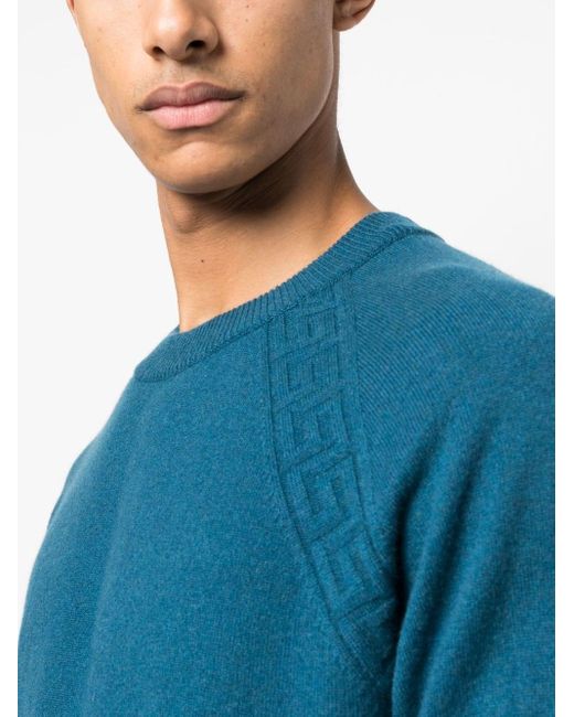 Versace Greca-trim cashmere jumper - Black