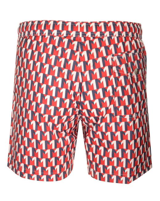 Moncler Red Multicolor Swimsuit for men