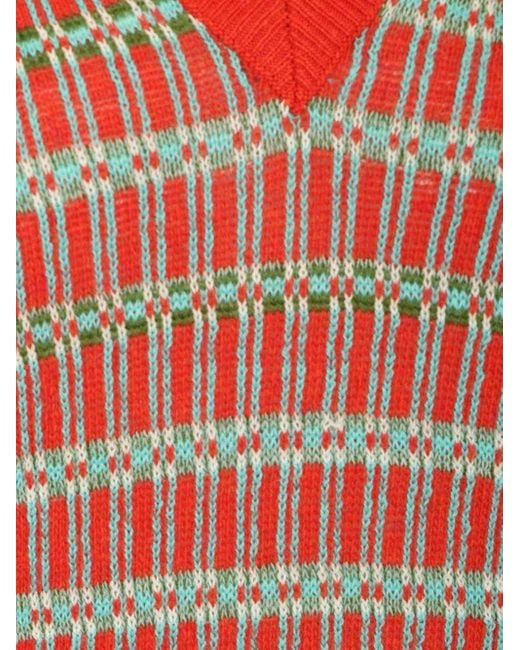 Etro Red Jacquard Wool-blend Sweater