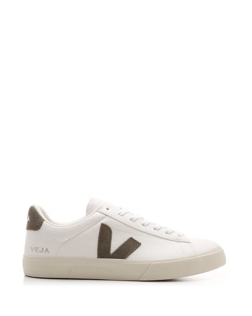 Veja Leather White/kaki "campo" Low-top Sneakers | Lyst Canada