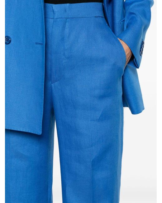 Tagliatore Blue Double-breasted Linen Suit