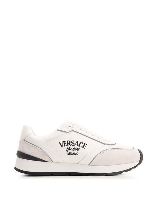 Versace White " Milano" Running Sneakers