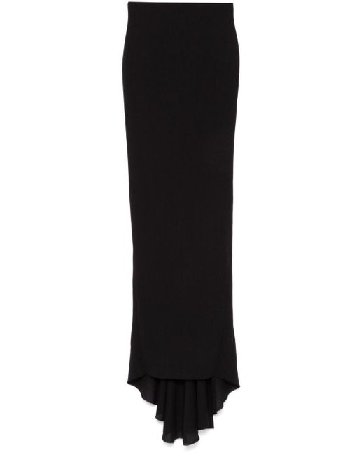 Rick Owens Black Pillar Floor-Lenght Long Skirt
