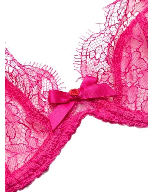 Agent Provocateur Lorna Lace Plunge Underwired Bra in Pink