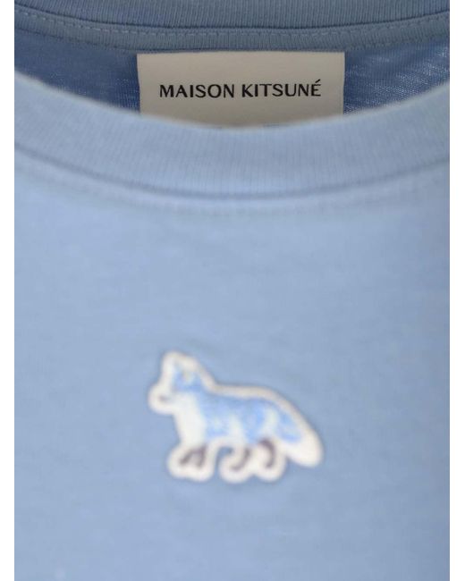 Maison Kitsuné Blue Celestial T-Shirt With Baby Fox Patch