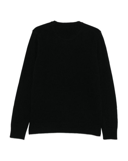 Roberto Collina Black Crew Neck Sweater In Wool And Cashmere for men