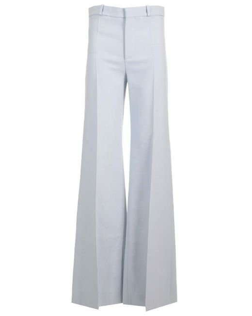 Chloé Gray Wool Crepe Flared Trousers