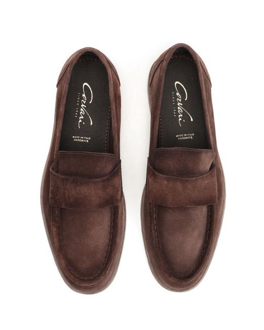 Corvari Brown Suede Moccasin