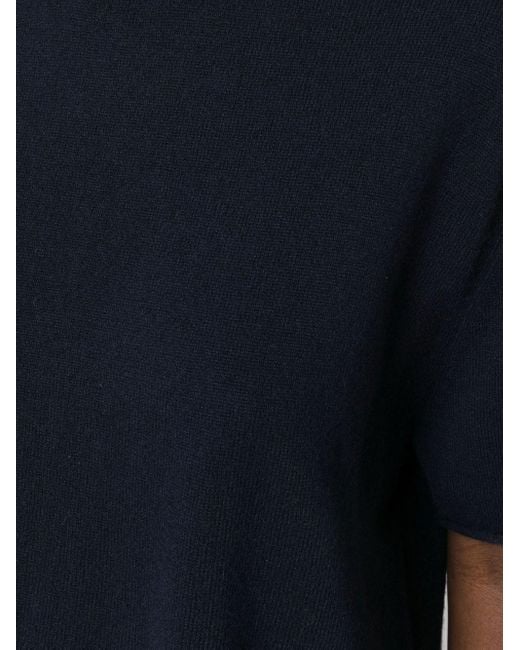 Lisa Yang Blue Short-sleeved Cashmere Top