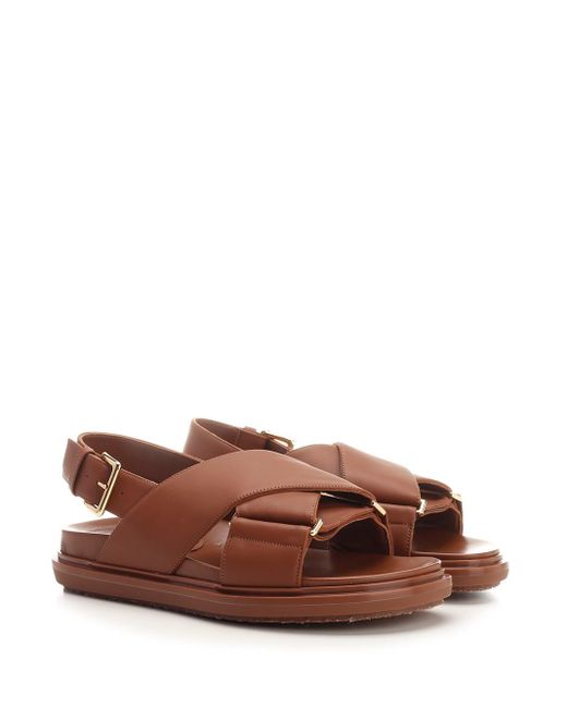 Marni Brown Cramel Fussbett Sandal