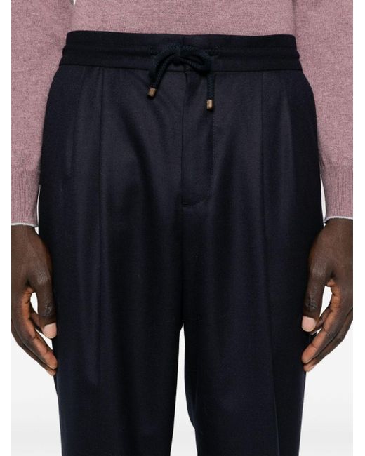 Brunello Cucinelli Blue Leisure Fit Trousers for men