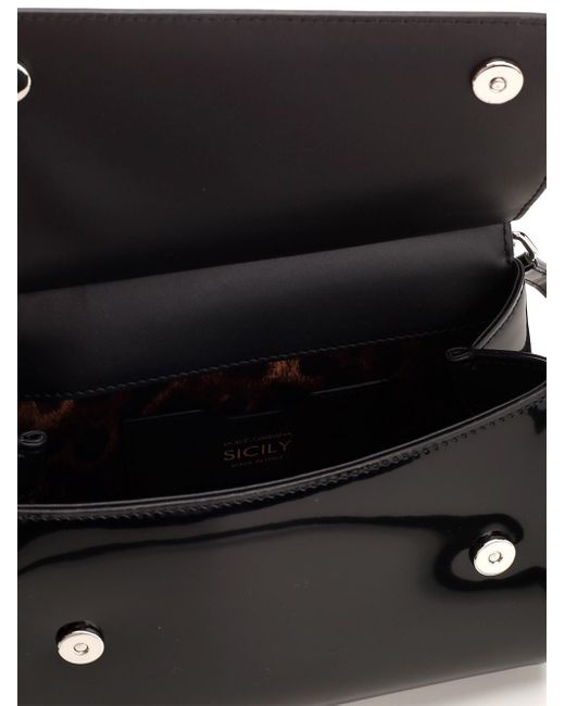 Dolce & Gabbana Black Medium Sicily Shoulder Bag