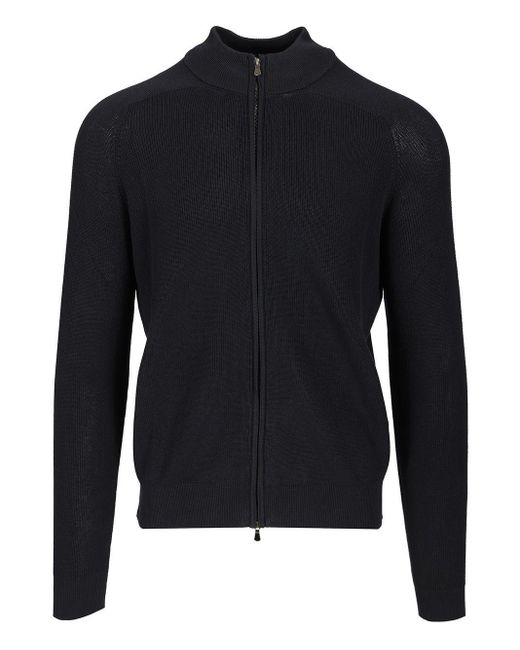 Al Duca D'aosta Blue Cotton Cardigan for men