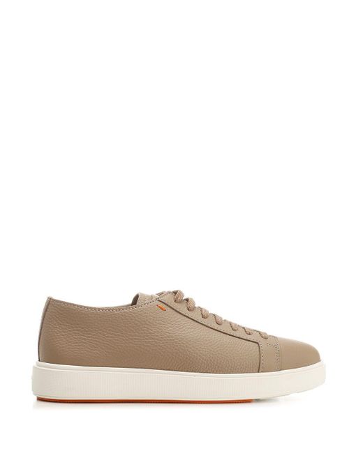 Santoni Natural Smooth Leather Sneakers
