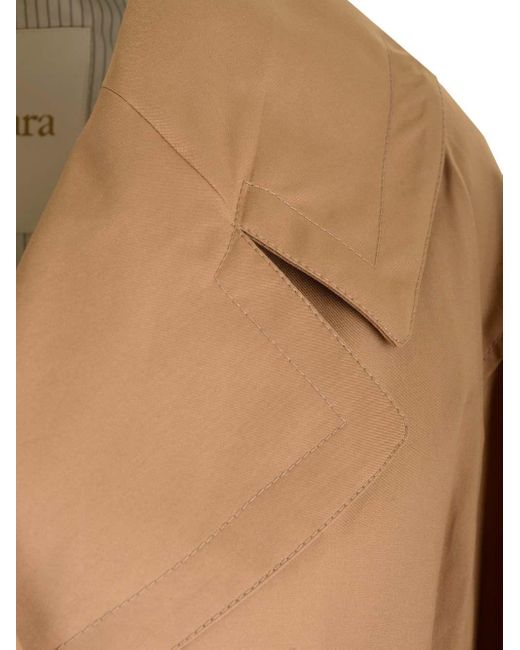 Max Mara The Cube Natural Short Double-breasted Trench Coat