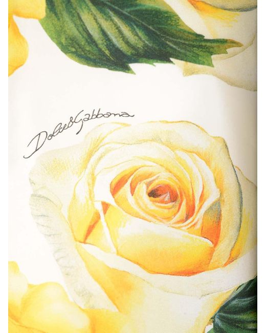 Dolce & Gabbana Metallic Roses Print Cropped Shirt